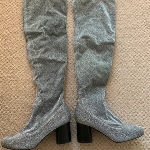 Chic Silver Over the Knee Women's Boots